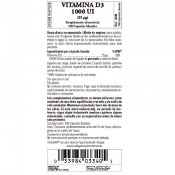 SOLGAR Vitamina D3 1000iu (25µg) 100 Cápsulas Blandas