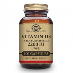 SOLGAR Vitamine D3 2200Ui (55 Mcg) (Cholécalciférol) 100 Gélules Végétales
