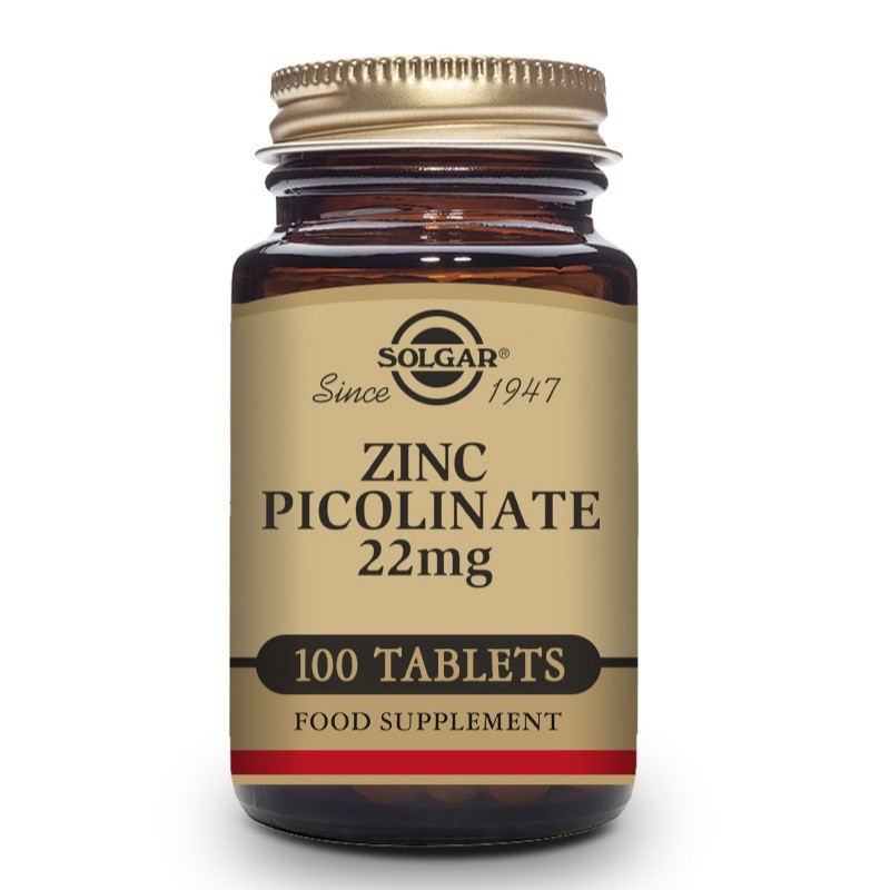 SOLGAR Picolinate de Zinc 22mg 100 comprimés