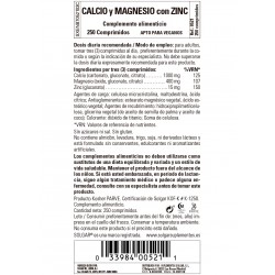 SOLGAR Calcio y Magnesio con Zinc 250 comprimidos