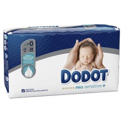 DODOT Pro Sensitive+ Taille 0 (de 0 à 3kg) 38 Unités