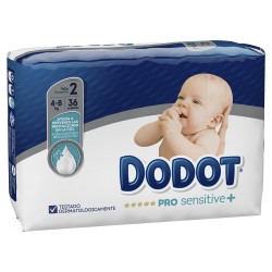 DODOT Pro Sensitive Taille 2 (de 4 à 8kg) 36 Unités