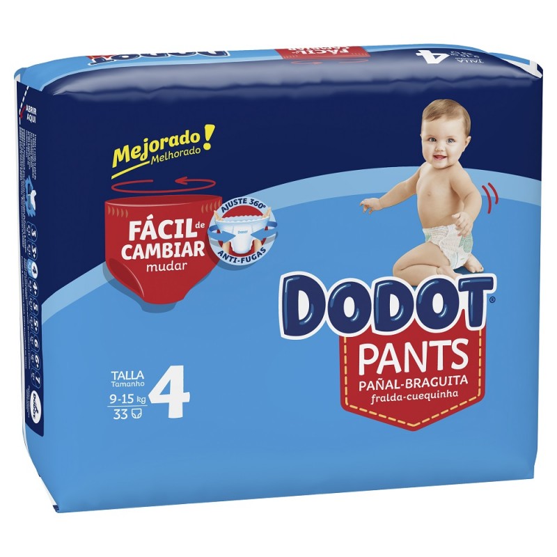 Pantalon DODOT Taille 4 (9-15 Kg) 33 unités Pantalon DODOT Taille 4 (9-15 Kg) 33 unités