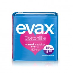 Compressa normale tipo cotone EVAX con ali 16 unità