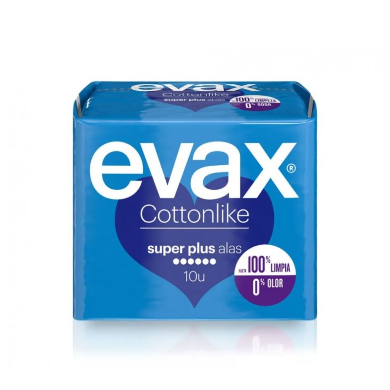 Compressa EVAX Cottonlike Super Plus com asas 10 unidades