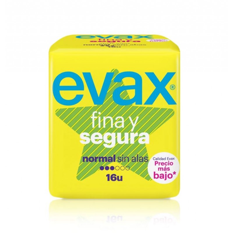 EVAX Compressa Normal Fina e Segura Sem Asas 16 Unidades EVAX Compressa Normal Fina e Segura Sem Asas 16 Unidades
