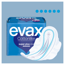 Compressa EVAX Cottonlike Super Plus com asas 10 unidades