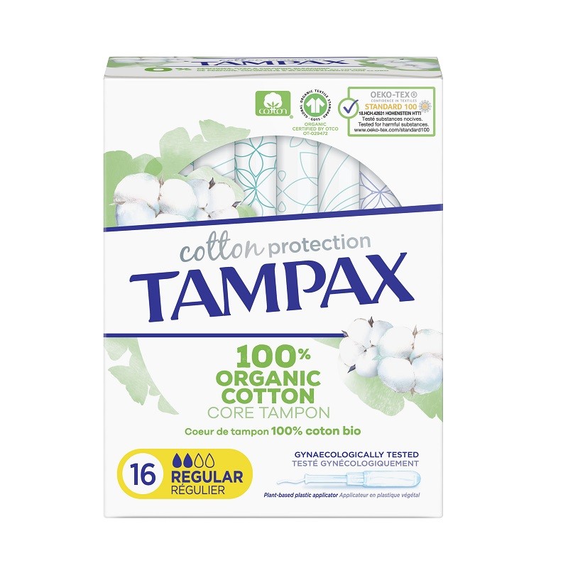 TAMPAX Tampões Regulares de Algodão Orgânico 16 Unidades