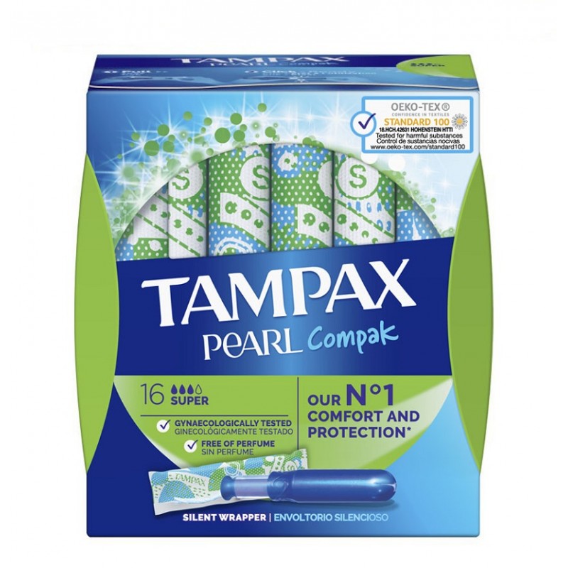 TAMPAX Pearl Compak Super Tampons 16 Unités TAMPAX Pearl Compak Super Tampons 16 Unités