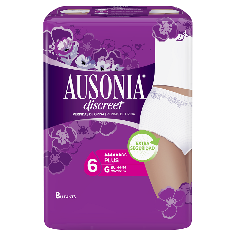 AUSONIA Cueca Discreet Plus Tamanho G 8 Unidades