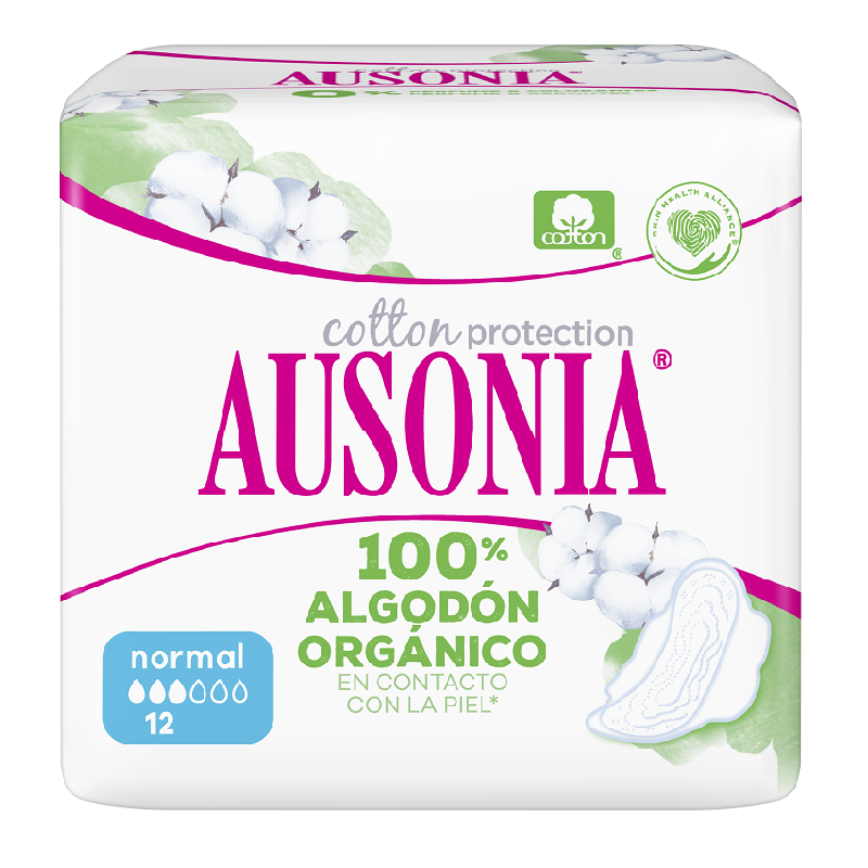AUSONIA Cotton Protection Normal Compresa con Alas 12 Unidades