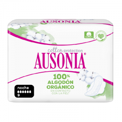 AUSONIA Cotton Protection Noche Compresa con Alas 9 Unidades