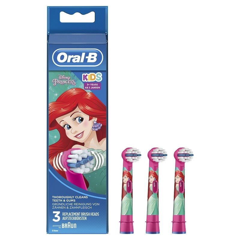 ORAL-B Kids Recambios Cepillo Eléctrico Infantil Princesas Disney 3 Recambios