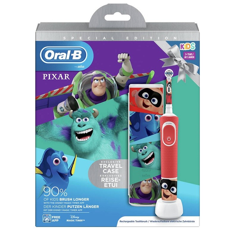 ORAL-B Cepillo Eléctrico Kids Disney Pixar + Funda de Viaje de REGALO