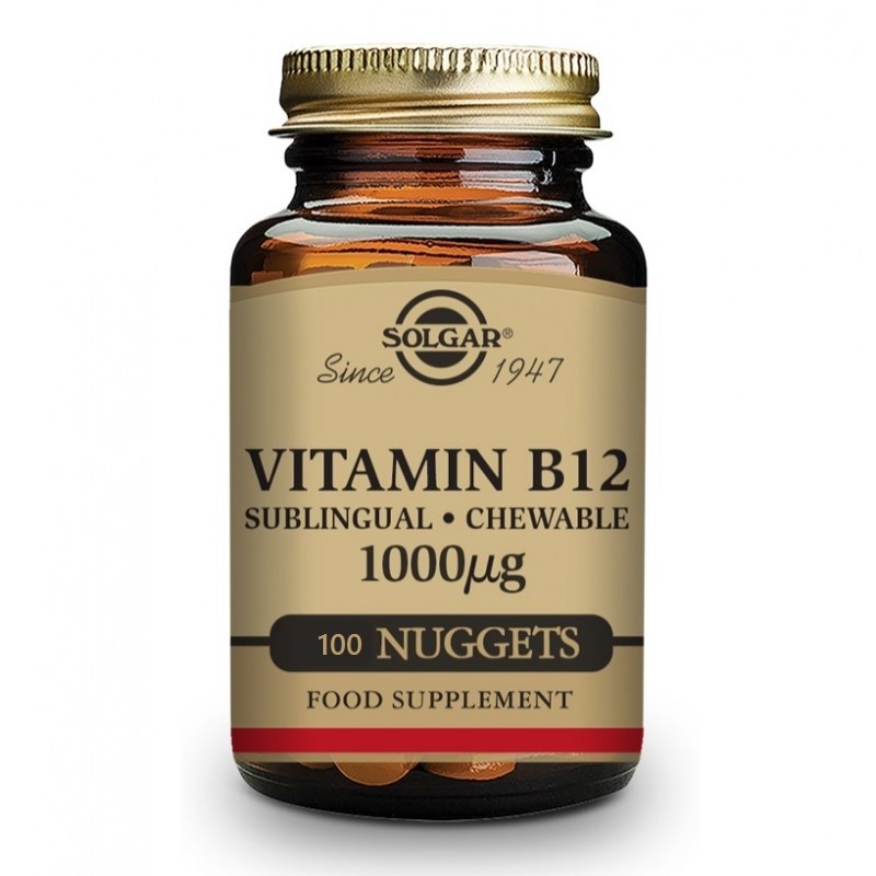 SOLGAR Vitamina B12 (1000μg) 100 comprimidos mastigáveis