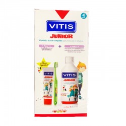 VITIS Junior Complete Care : Bain de Bouche + Brosse à Dents Souple + Gel Dentifrice OFFERT