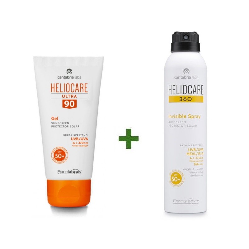 HELIOCARE Pack Ultra Gel SPF90 50 ml + Spray Invisible 360º SPF50+ 200 ml