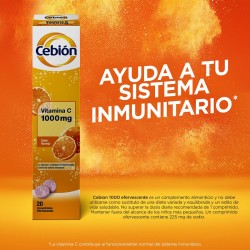 CEBIÓN Vitamina C 1000mg 20 Comprimidos Efervescentes