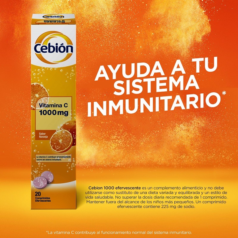 Cebion Vitamina C 1000mg Comprimidos Efervescentes