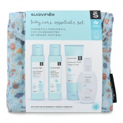 SUAVINEX Blue Fabric Travel Toiletry Bag Baby Care Essentials Set