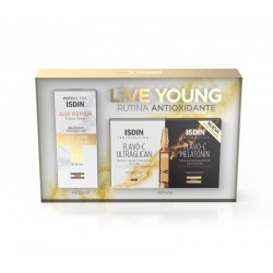 ISDIN Pack Live Young Rutina Antioxidante: Foto Ultra Age Repair + Flavo-C Día y Noche