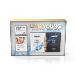 ISDIN Pack Live Young Rutina Antimanchas: Foto Ultra 100 Spot Prevent + Ampollas Día y Noche