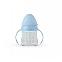 SUAVINEX Primeira Mamadeira 150ml com Alças e Bico Antiderramamento +4M (Azul)