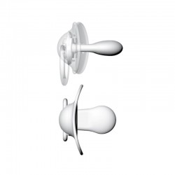 SUAVINEX SX Pro Schnuller, physiologischer Sauger aus Silikon, 0 – 6 Monate, 2 Einheiten (Graufuchs)