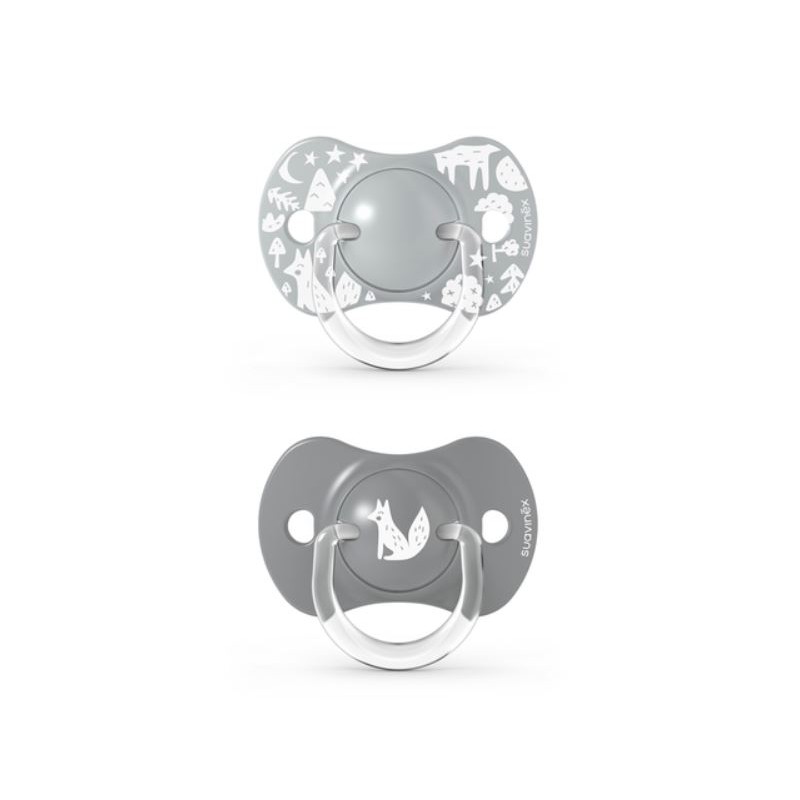 SUAVINEX SX Pro Chupeta Tetina Fisiológica de Silicone 6-18 Meses 2 Unidades (Gray Fox) SUAVINEX SX Pro Chupeta Tetina Fisiológica de Silicone 6-18 Meses 2 Unidades (Gray Fox)