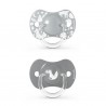 SUAVINEX SX Pro Sucette Tétine Physiologique Silicone 6-18 Mois 2 Unités (Renard Gris)