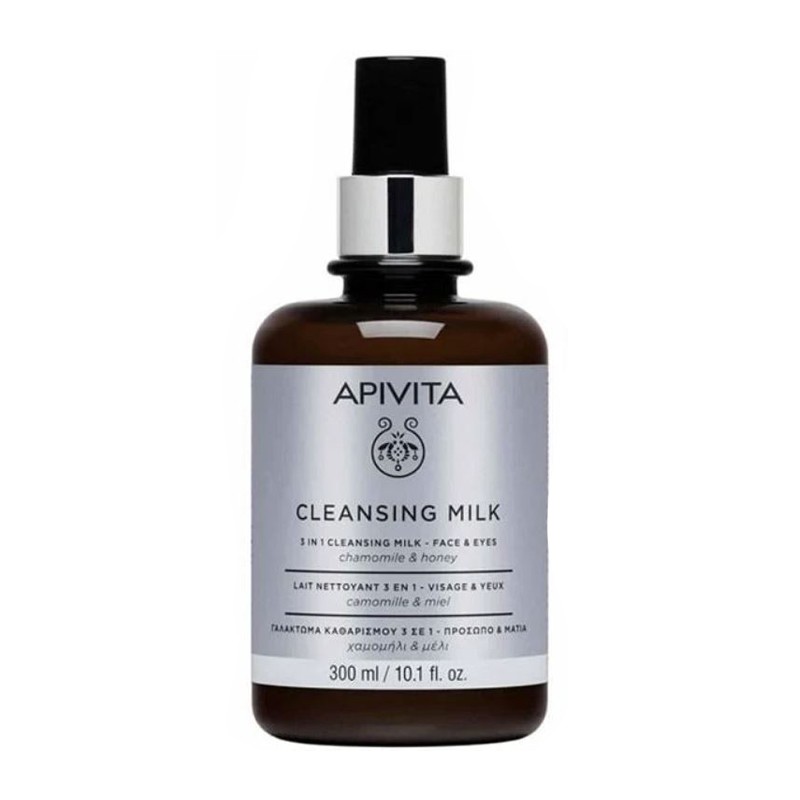 APIVITA Lait Nettoyant 3 en 1 Visage et Yeux 300 ml