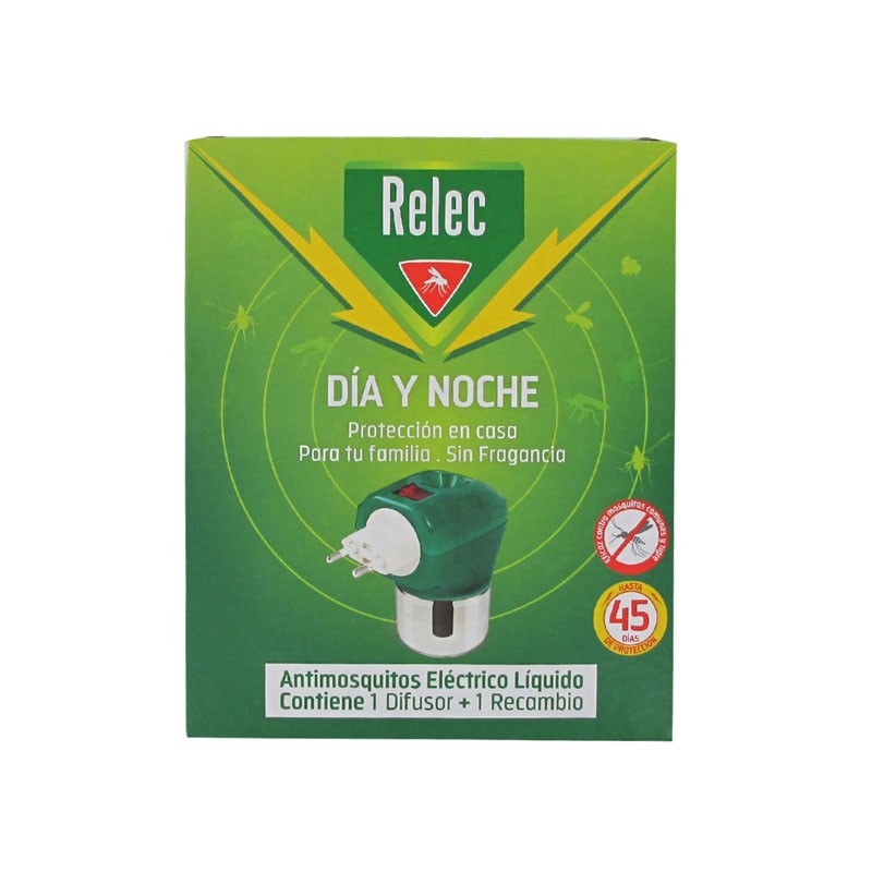 RELEC Elektrischer Mückenvernichter Tag und Nacht Flüssigkeitsdiffusor +1 Nachfüllung RELEC Elektrischer Mückenvernichter Tag und Nacht Flüssigkeitsdiffusor +1 Nachfüllung