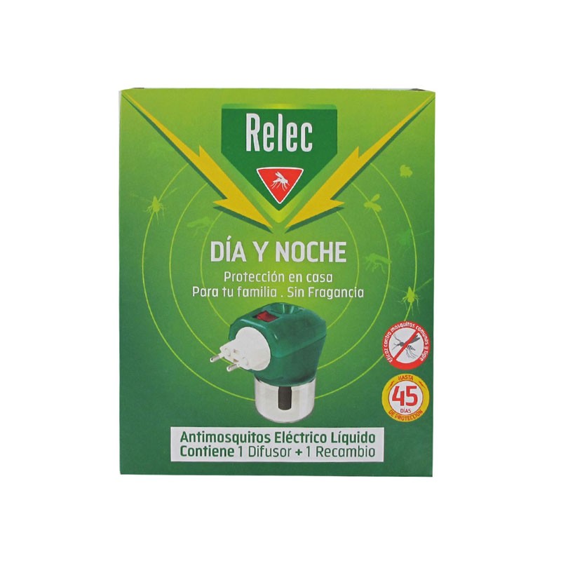 RELEC Antimosquitos Eléctrico Día y Noche Difusor Líquido +1 Recambio