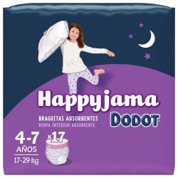 DODOT Happyjama Diaper Girl 4-7 years Absorbent Panties 17 units