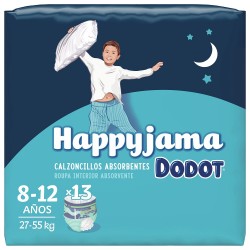 DODOT Happyjama Diaper Boy 8-12 years Absorbent Briefs 13 units