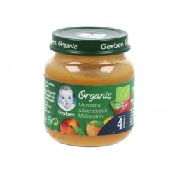 GERBER Organic Apple, Apricot and Peach Puree Jar +4 Months 125g