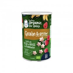 GERBER Snacks Trigo e Arroz com Framboesa BIO +8 Meses 35g