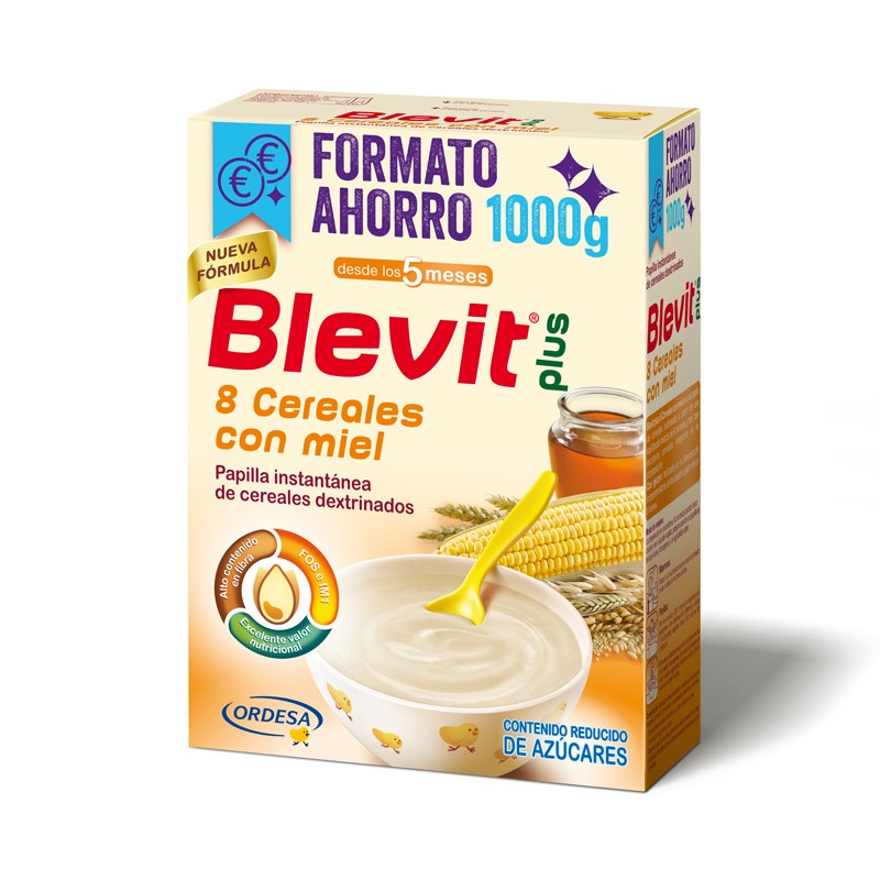 BLEVIT 8 Cereales con Miel Papilla 1000g