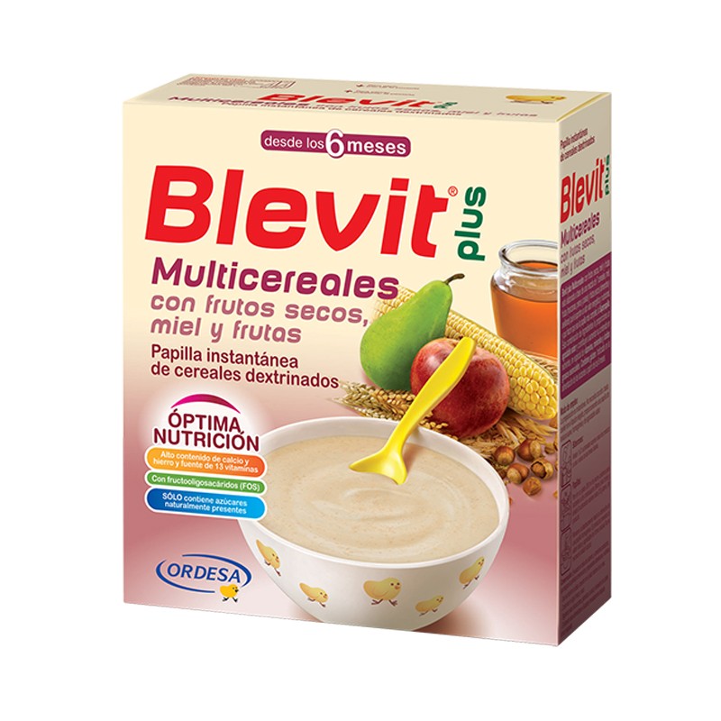 BLEVIT Multicereales con Frutos Secos, Miel y Frutas Papilla 600g