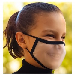Máscara Reutilizável Transparente Aprovada Viroblock Cor Preto Tamanho S - BEYFE-