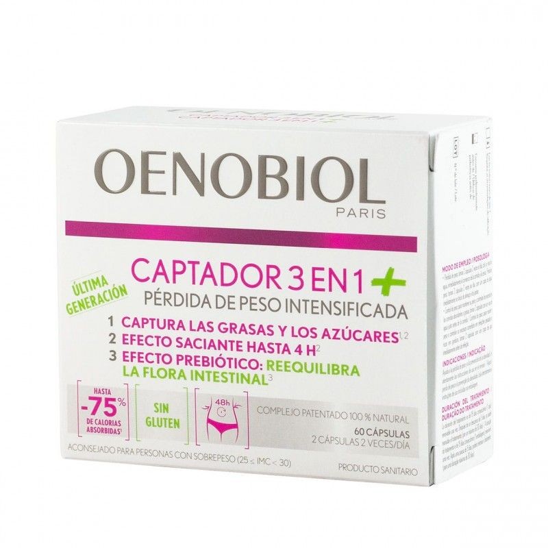 OENOBIOL Captador 3 en 1+ Pérdida de Peso Intensificada 60 Cápsulas