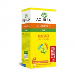 AQUILEA Vitamine C + Zinc Défenses Saveur Orange 28 Comprimés Effervescents