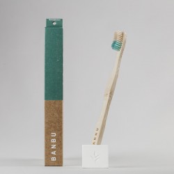 BANBU Brosse à dents en bambou vert moyen