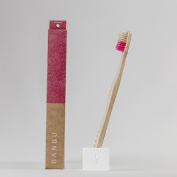 Escova de dentes de bambu duro rosa BANBU
