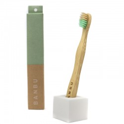 Escova de dentes de bambu infantil verde BANBU