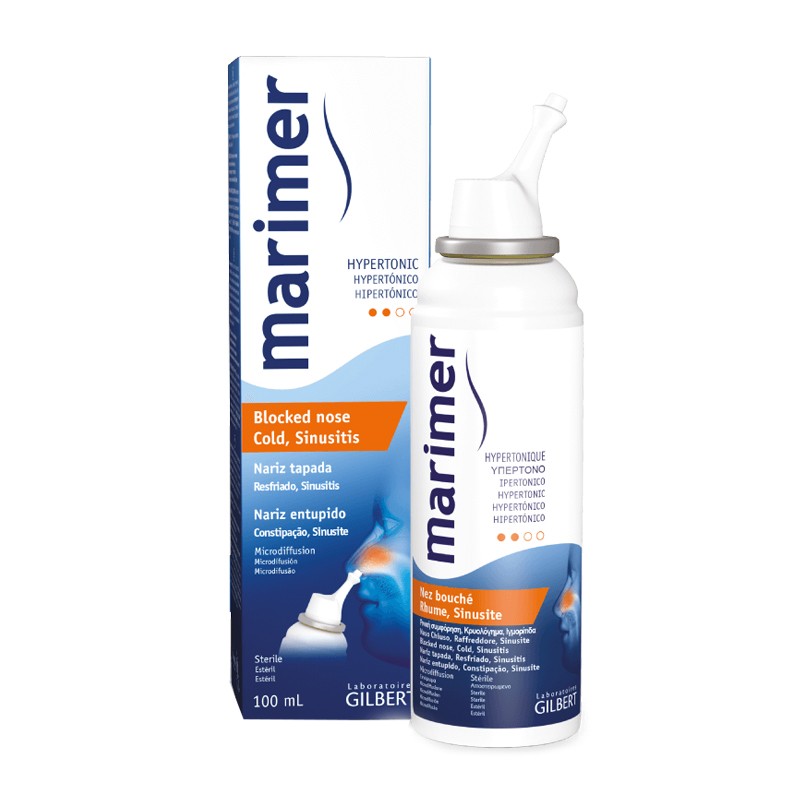  Marimer Spray nasal salino hipertónico para agua de mar natural  (paquete de 3), enjuague sinusal y alivio de síntomas de alergia sinusal,  3.38 onzas líquidas (3.4 fl oz) : Salud y Hogar