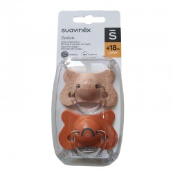 SUAVINEX Fusion Pacifier Anatomical Latex Nipple +18 Months x2 (Rosa Forest)
