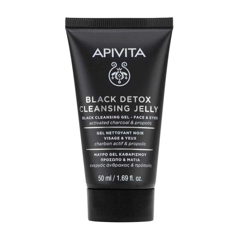 Apivita Black Gel Nettoyant Détox Visage et Yeux 50 ml