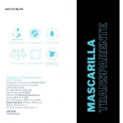 Mascarilla Homologada Reutilizable Transparente Blanca Talla Adulto 1 Mascarilla - INCA