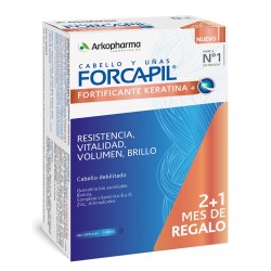 FORCAPIL Fortifying Keratin+ Hair and Nails 2+1 GIFT (180 capsules) Arkopharma